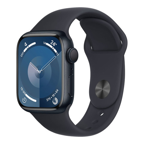 Apple Watch Series 9 GPS 41mm Midnight Aluminum Case with Midnight Sport Band S/M