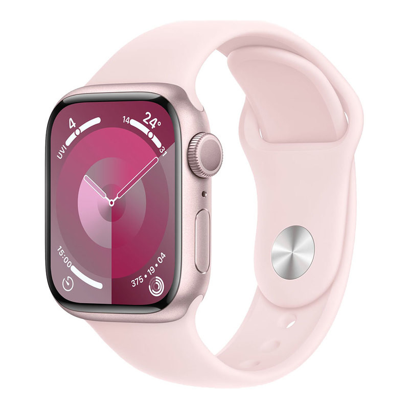 Apple Watch Series 9 GPS 41mm Pink Aluminum Case with Light Pink Sport Band S/M