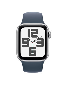 Apple Watch SE 2023 GPS 40mm Silver Aluminum Case with Storm Blue Sport Band S/M, изображение 2